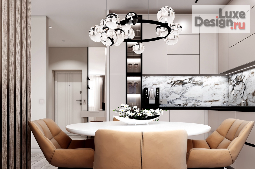 Дизайн интерьера однокомнатной квартиры "Светлый дизайн квартиры-студии" (фото 3)