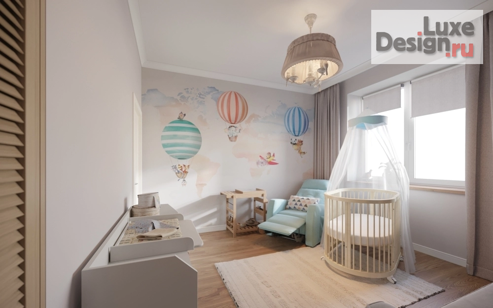 Дизайн интерьера детской "Привет, вот и я " (фото 3)