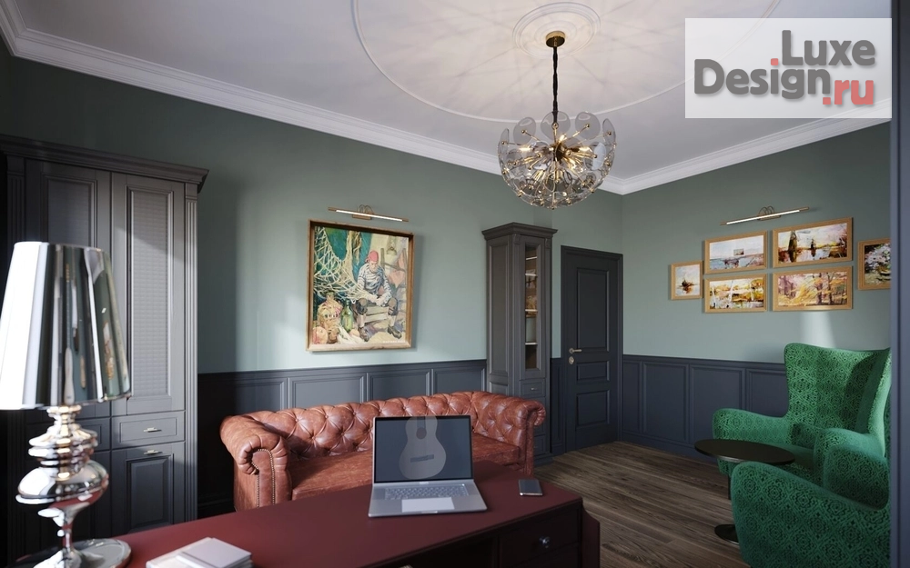 Дизайн интерьера кабинета "ENGLISH CHARACTER Рабочий кабинет" (фото 3)