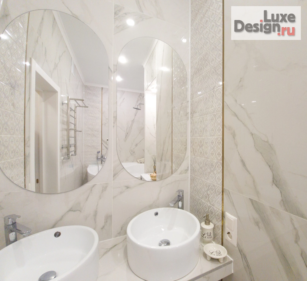 дизайн интерьера санузла "КРИСТАЛЬНАЯ ЧИСТОТА Санузлы двухкомнатной квартиры" (фото 2)