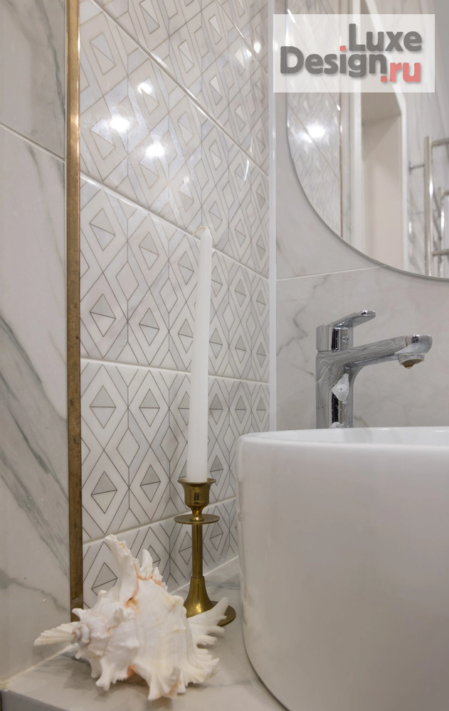 дизайн интерьера санузла "КРИСТАЛЬНАЯ ЧИСТОТА Санузлы двухкомнатной квартиры" (фото 1)