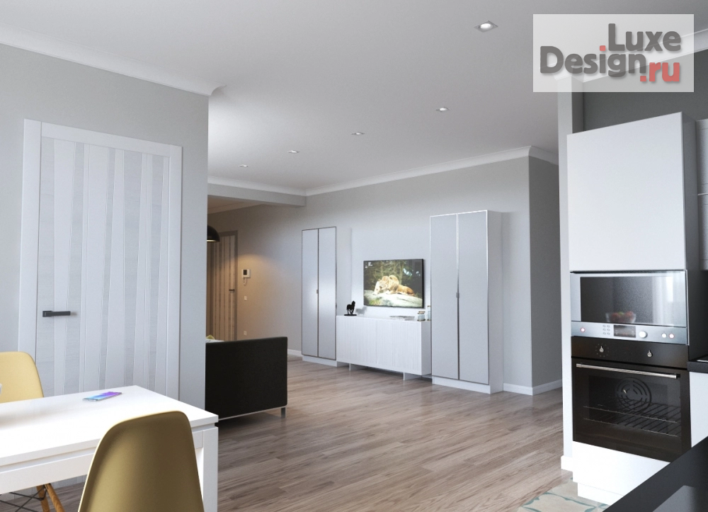 Дизайн интерьера двухкомнатной квартиры "Открытая студия" (фото 3)